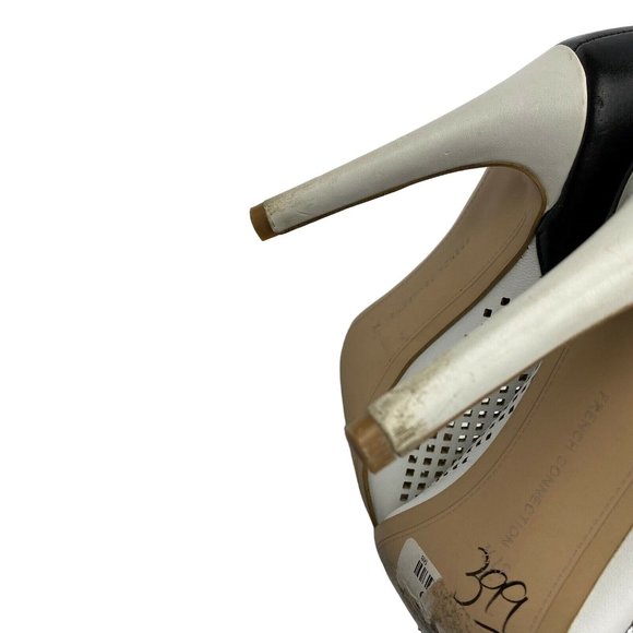 French Connection Maya Pumps Size 37.5 US 7.5 Perforated Leather Pointy Toe - Picture 9 of 12